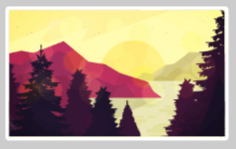 Mountain Sunset with Lake