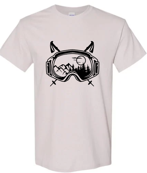 Ski Goggle Mountain Scene