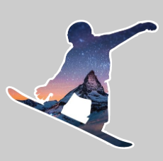 Snowboarder with Mountain Scene